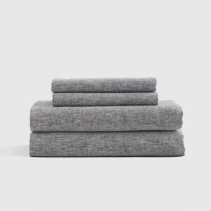 Quince  Linen Flat Sheet | Size: King | Color: Grey